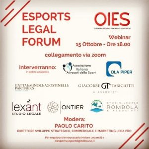 15 ottobre 2020, Webinar OIES "eSports Legal Forum"